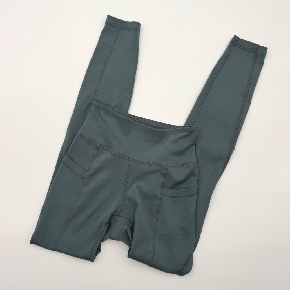 Gilly Hicks High Rise Leggings with Pockets Dark Teal Grey XS